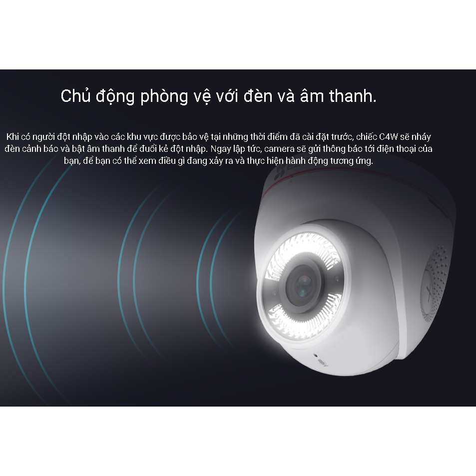 Camera Wifi Không Dây Ngoài Trời Ezviz C4W Siêu Nét Full HD 1080P Có Báo Động Đàm Thoại 2 Chiều- Hàng Chính Hãng