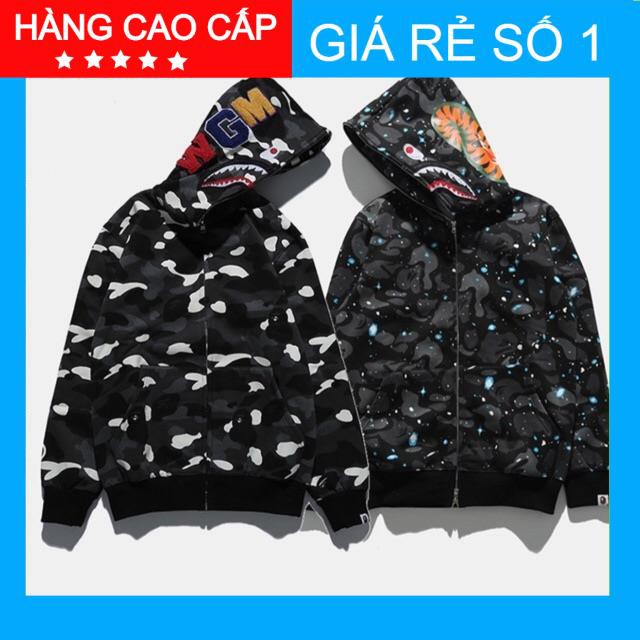 ⚡️[Freeship - Full Tag Túi]⚡️ Áo khoác bape galaxy shark, camo phản quang shark, jacket bape shark