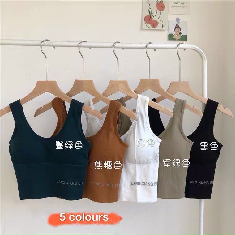 Áo bra tập gym yoga bra thể thao dáng crotop hàng xịn giá rẻ áo tập cho chị e từ 40 - 58kg_BR35