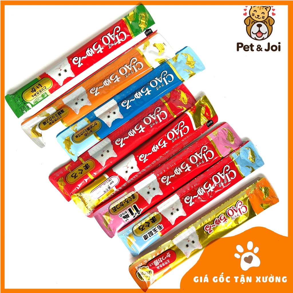 [1 THANH] Súp thưởng Ciao Churu cho mèo nhiều vị - PET&amp;JOI