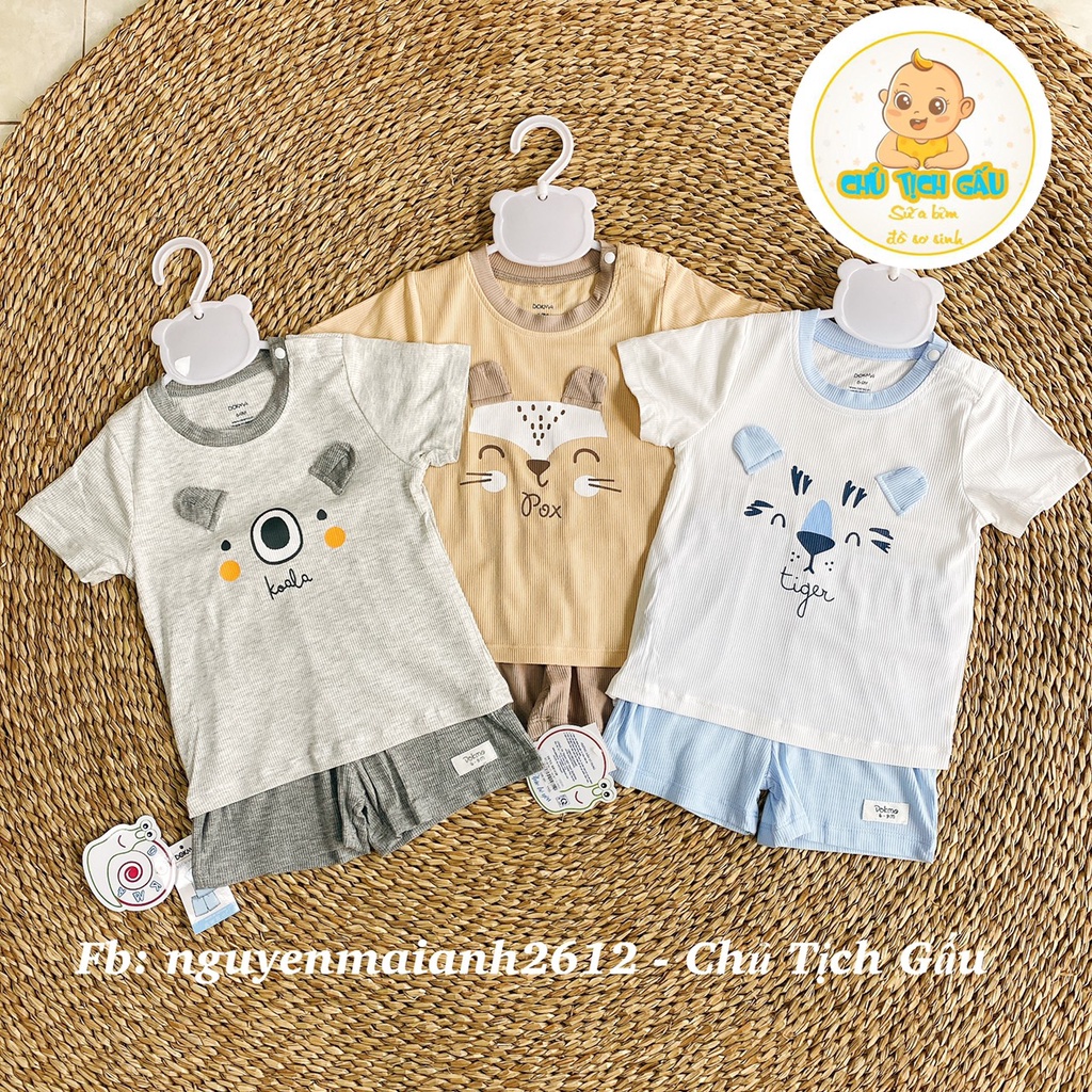 [DOKMA] Bộ quần áo cộc tay cài vai cho bé hãng Dokma