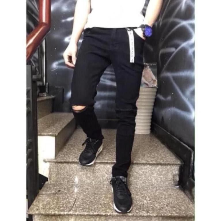 Quần Jeans Nam Rách Gối, Jean Đen Trơn, Jean Xanh Trơn, Chất Jeab Co Dãn Nhẹ, Dáng Slimfit Hàn Quốc, Trẻ Trung | BigBuy360 - bigbuy360.vn