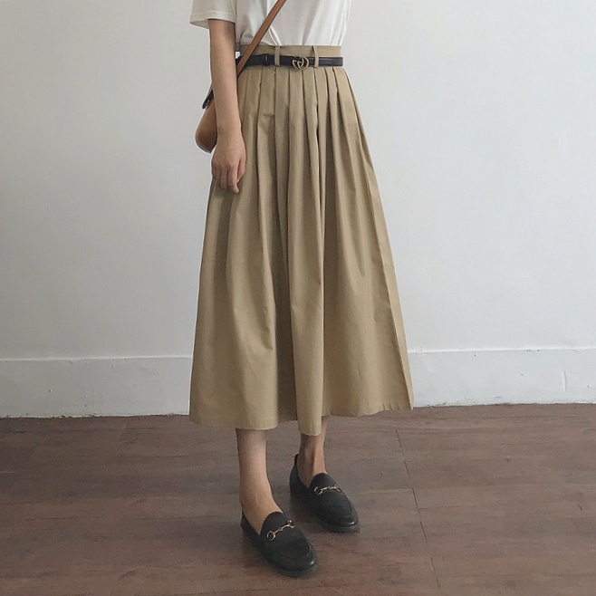 (Ảnh thật độc quyền Gemma_Closet)Chân váy xoè xếp ly midi dạo phố | BigBuy360 - bigbuy360.vn