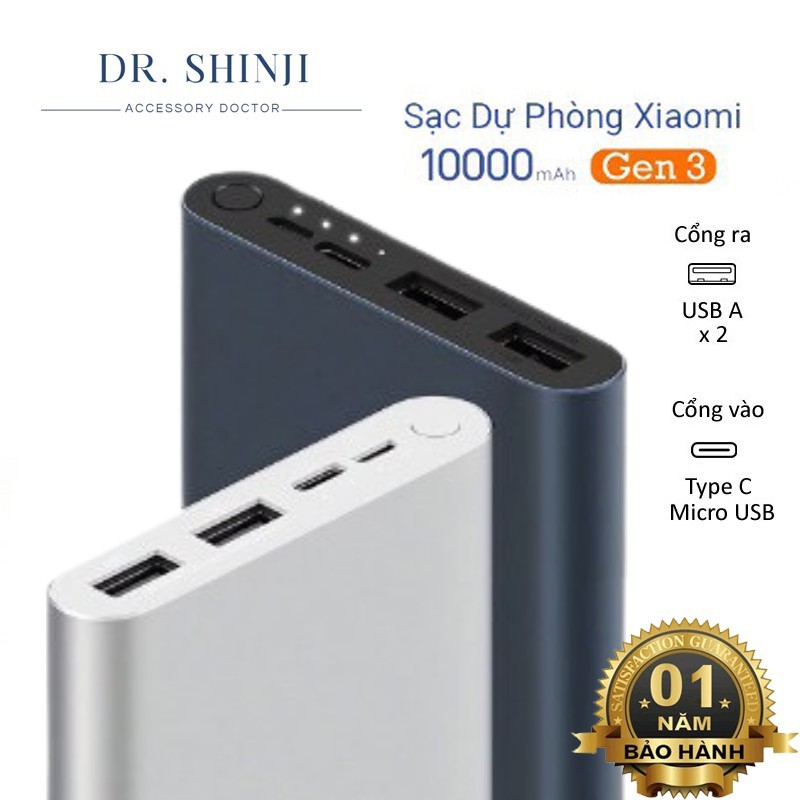Pin Sạc Dự Phòng Xiaomi  Redmi Dung lượng 10000 mAh 20000 mAh Tích Hợp Cổng Type-C Bảo Hành 12 Tháng