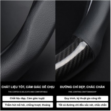 Bọc Vô Lăng Ô Tô Cacbon - Chống Trơn, Chống Trượt - Bọc Vô Lăng Các Hãng Logo Hãng Xe Hơi Cao Cấp