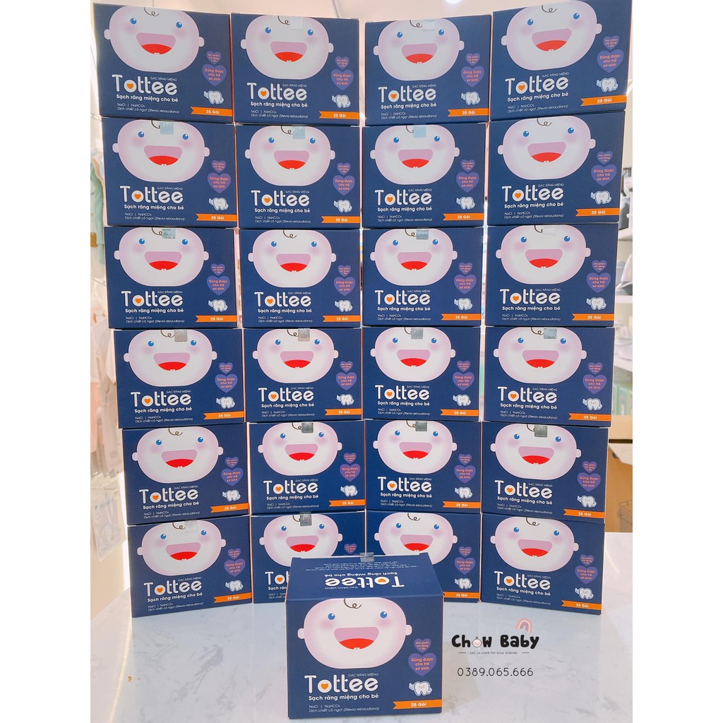 Gạc rơ lưỡi vệ sinh răng miệng Tottee 30 gói/hộp