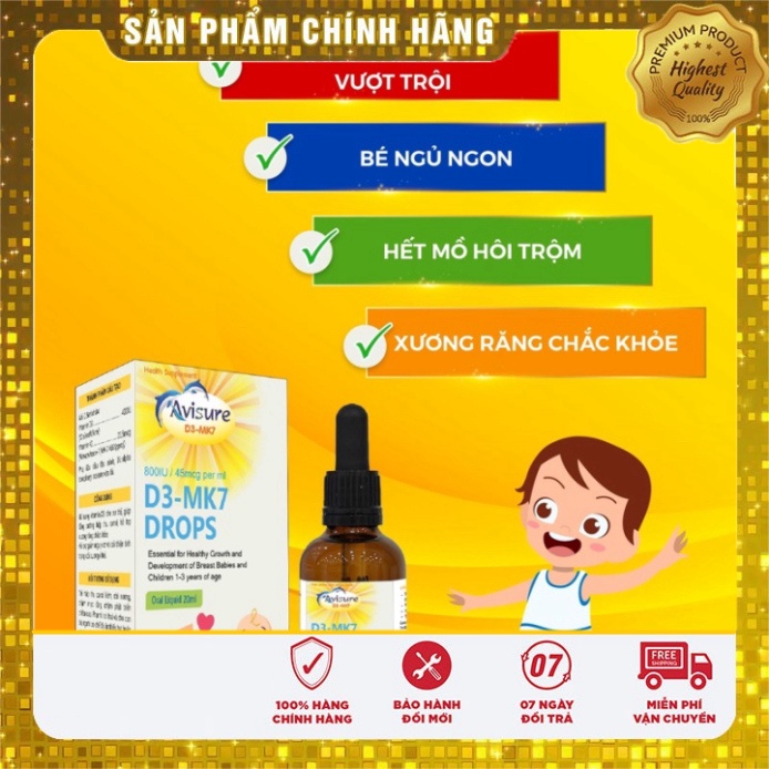 [Chính hãng] Vitam D3 Mk7 Drops Avisure 20ml chính hãng [ DATE MỚI NHẤT]