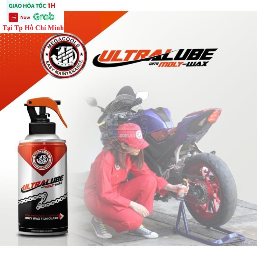 Chai Dưỡng Sên Megacools Chain Lube 300ml - Dưỡng Sên Xích, Sên Trần, Sên Phốt Cao Su Xe Máy