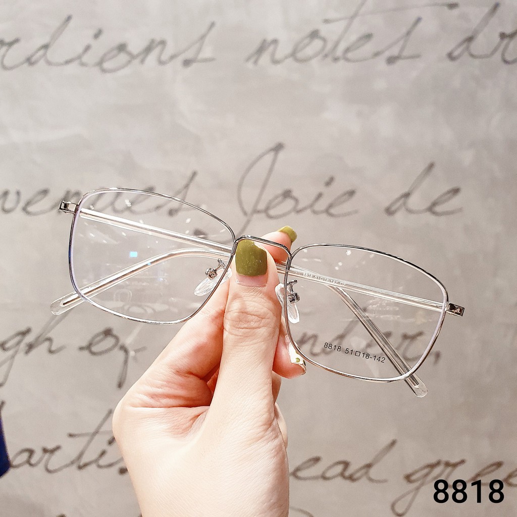 [Mã SKAMA07 giảm 8% đơn từ 250k] Gọng Kính Cận Kim Loại Viền Mảnh Nam Nữ 8818 Lilyeyewear | BigBuy360 - bigbuy360.vn