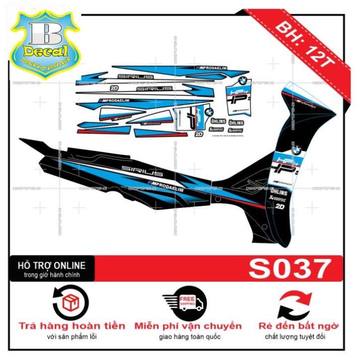 ( Quí khách vui lòng mang ra tiệm cho thợ dán ) Tem sirius HP4 S037 [Bi Decal]