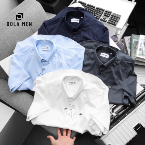 Áo Sơ Mi Nam Tay Ngắn Không Túi LACOSTE VẢI LỤA Hàng Xuất Xin Cao Cấp Dolamen