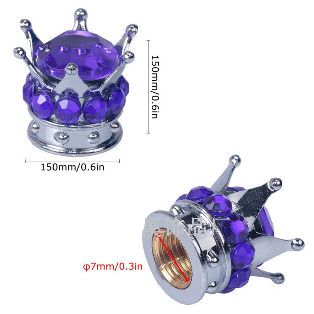 Nắp Van Bánh Xe Hình Vương Miện Bằng Chrome Dễ Lắp Đặt
