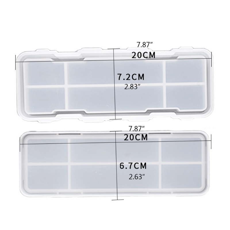 Khuôn Silicone Làm Hộp Đựng Bút Chì Hình Vuông Nhỏ Diy