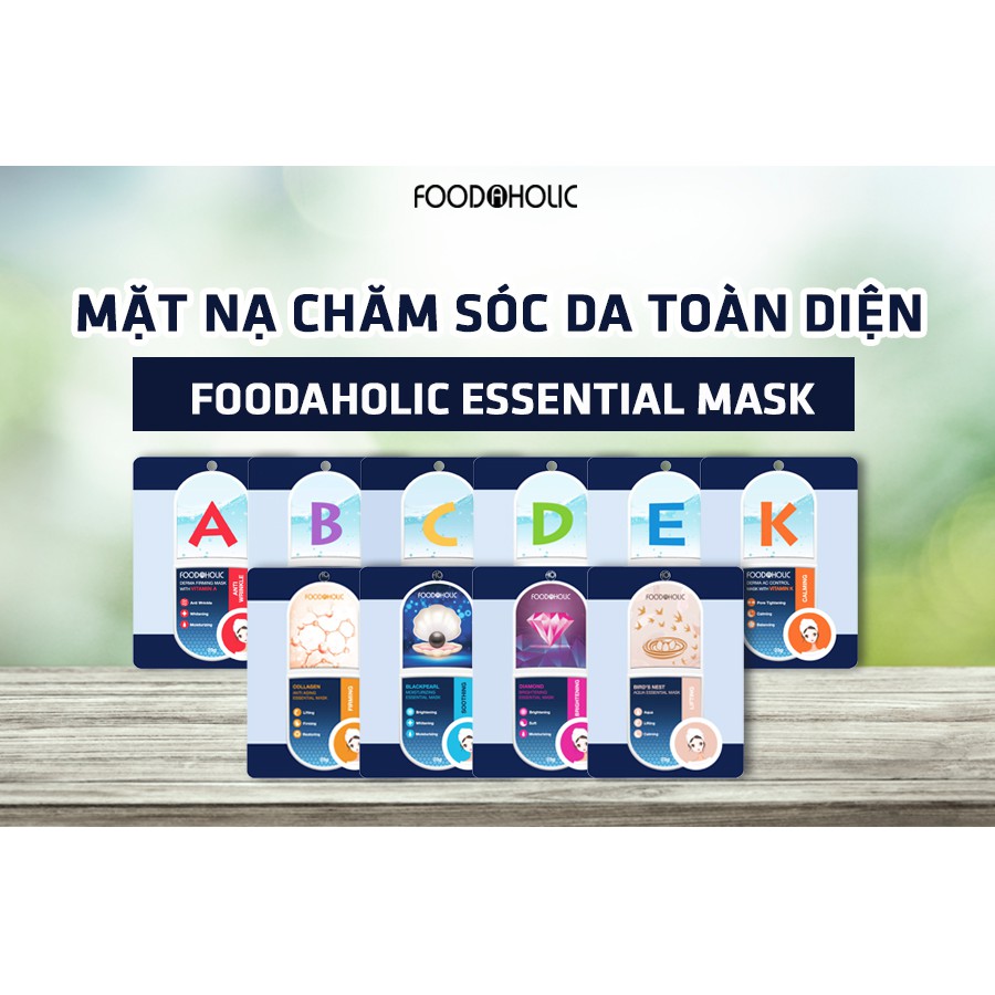 Hộp 10 Mặt Nạ Giấy Chăm Sóc Da Toàn Diện Foodaholic Mask 23g x 10