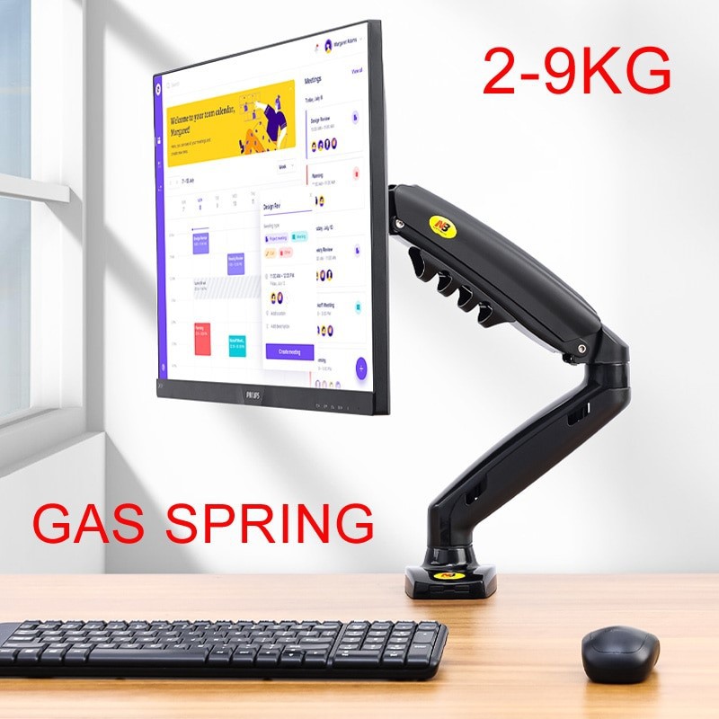 Giá treo màn hình máy tính gắn bàn NB F80 17-30 inch - Xoay 360 độ, mẫu mới tải trọng 9kg - Hàng nhập khẩu