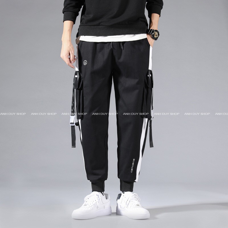 Quần Jogger Nam Kaki Túi Hộp 1 Sọc Phong Cách Hiphop Đường Phố Thể Thao Unisex Nam Nữ ANH DUY SHOP JG01