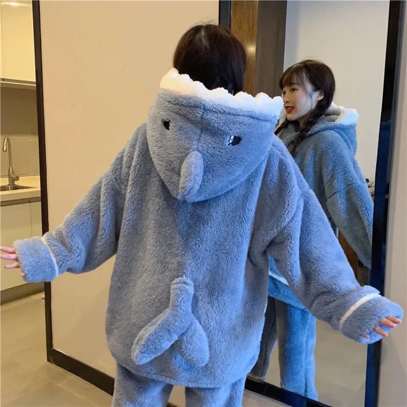 Bộ Ngủ Cá Mập Bông Ấm