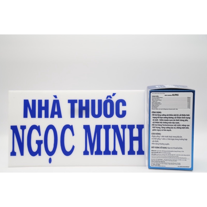 ✅ [Chính Hãng] Men's Ginseng Alipas (Hộp 30 viên) Thực phẩm hỗ trợ tăng cường sức khoẻ sinh lý