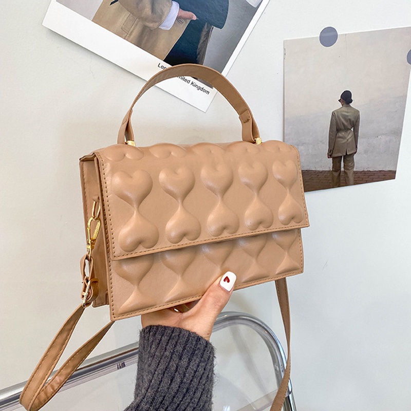 Túi đeo chéo màu trơn phong cách retro thời trang cho nữ