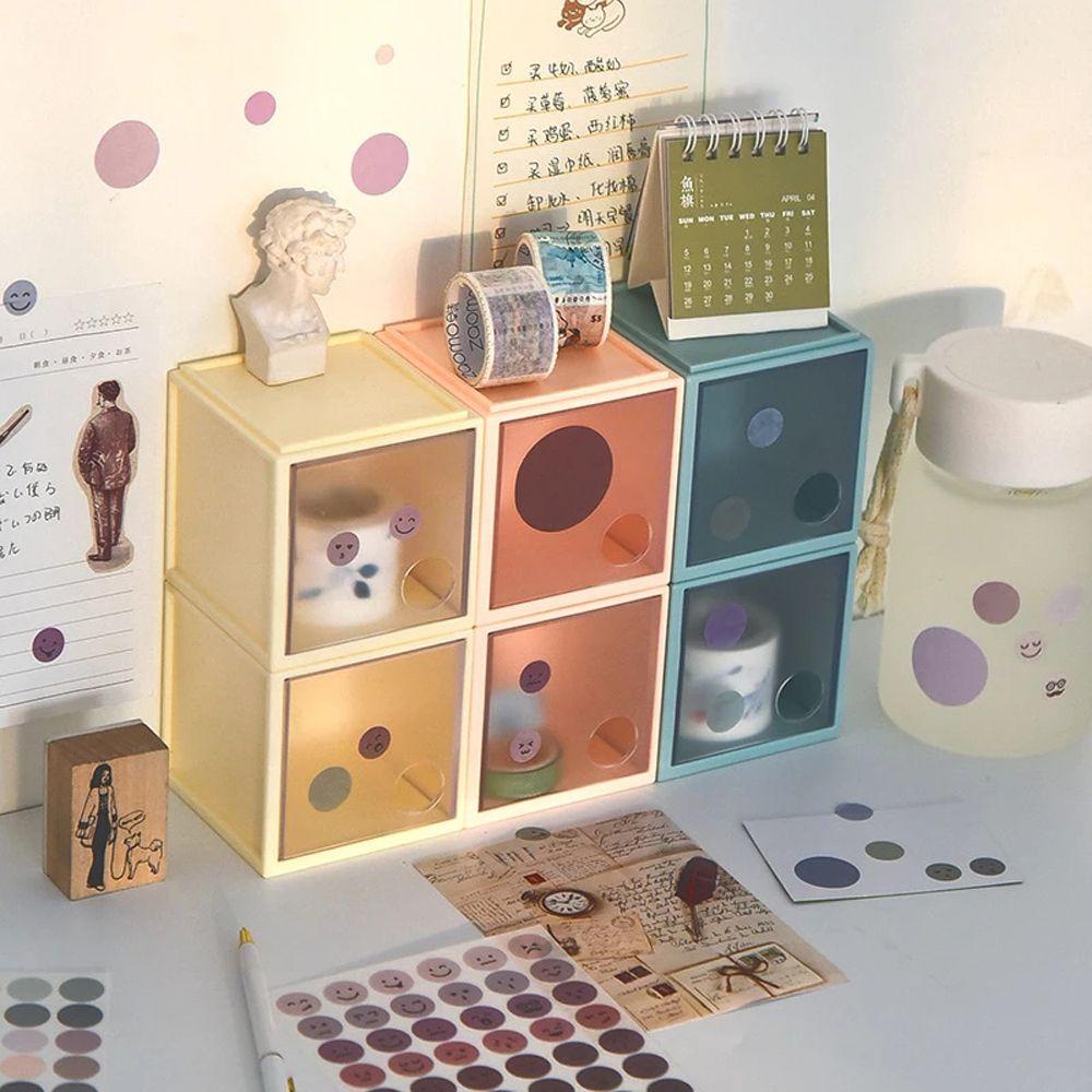 Miếng Dán Giấy Note Hình Tròn Họa Tiết Chấm Bi Trang Trí Điện Thoại Sáng Tạo DIY