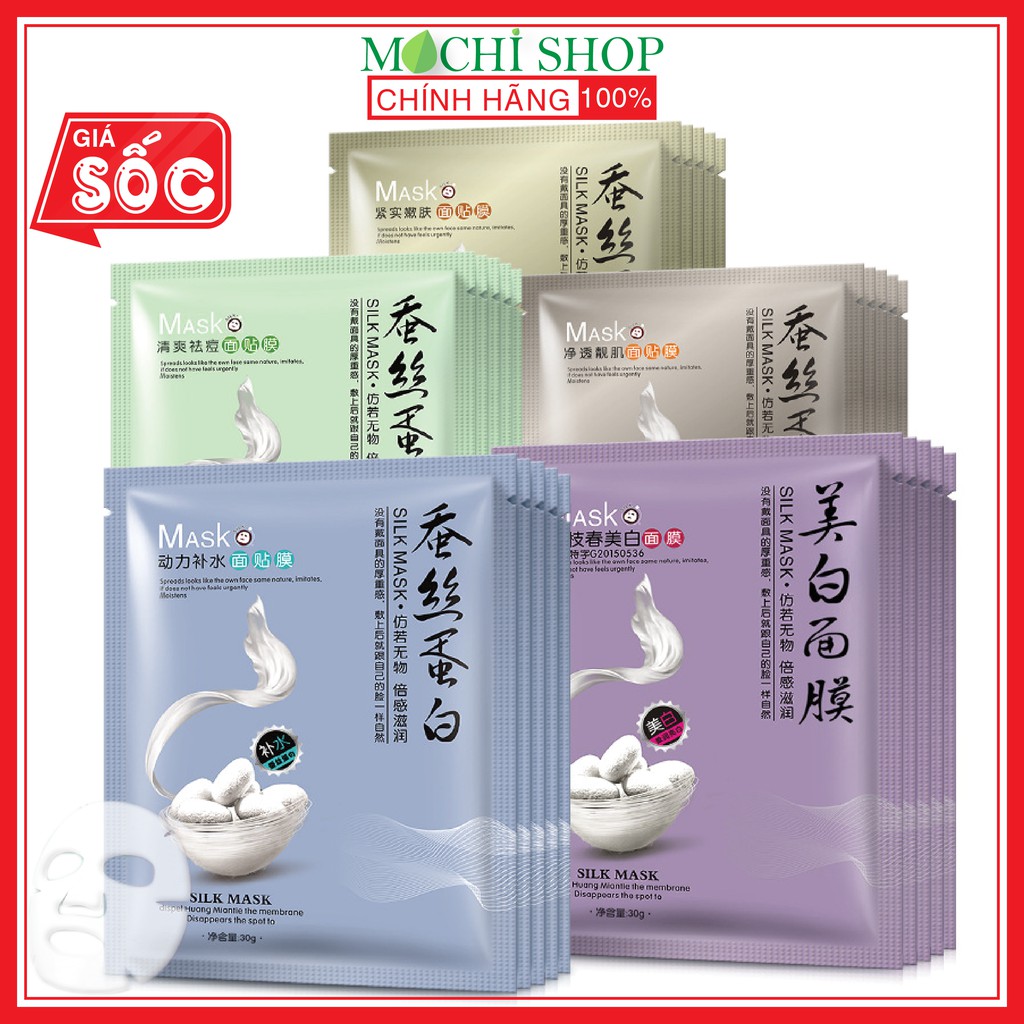 Mặt Nạ Tơ Tằm Thải Độc, Trắng Da, Mờ Thâm Mụn ONE SPRING Cấp Ẩm Da Khô Mask Nôi Địa Trung Chính Hãng - MOCHI SHOP