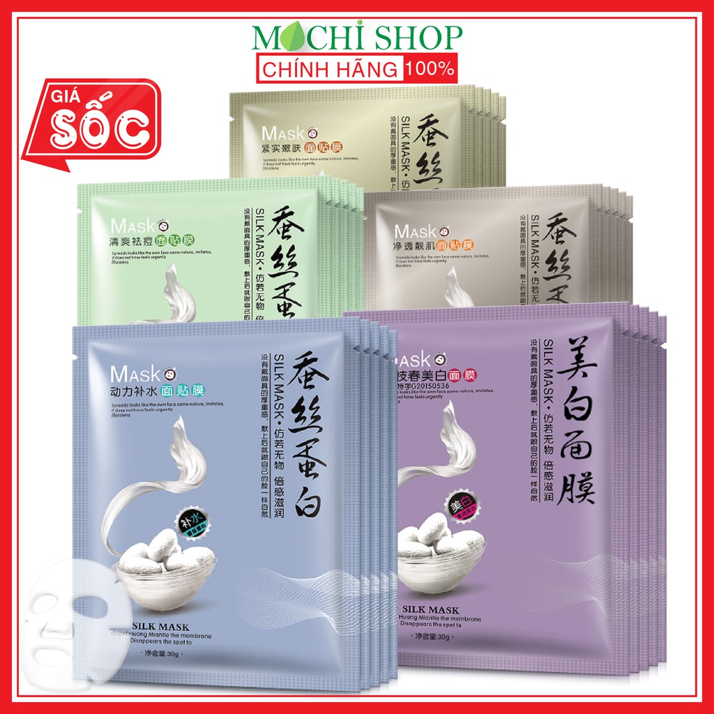 Mặt Nạ Giấy Thải Độc Dưỡng Trắng Da l Giảm Mụn Dầu l Cấp Ẩm Silk Mask Tơ Tằm Đắp Mặt One Spring Nội Địa Trung MOCHI SHOP