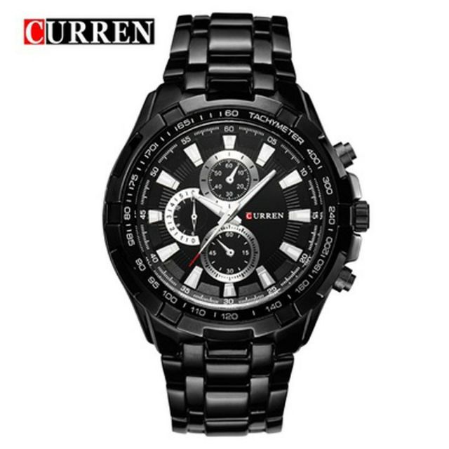 Đồng hồ nam Curren 8023 màu đen +tặng vòng tỳ hưu +tặng pin