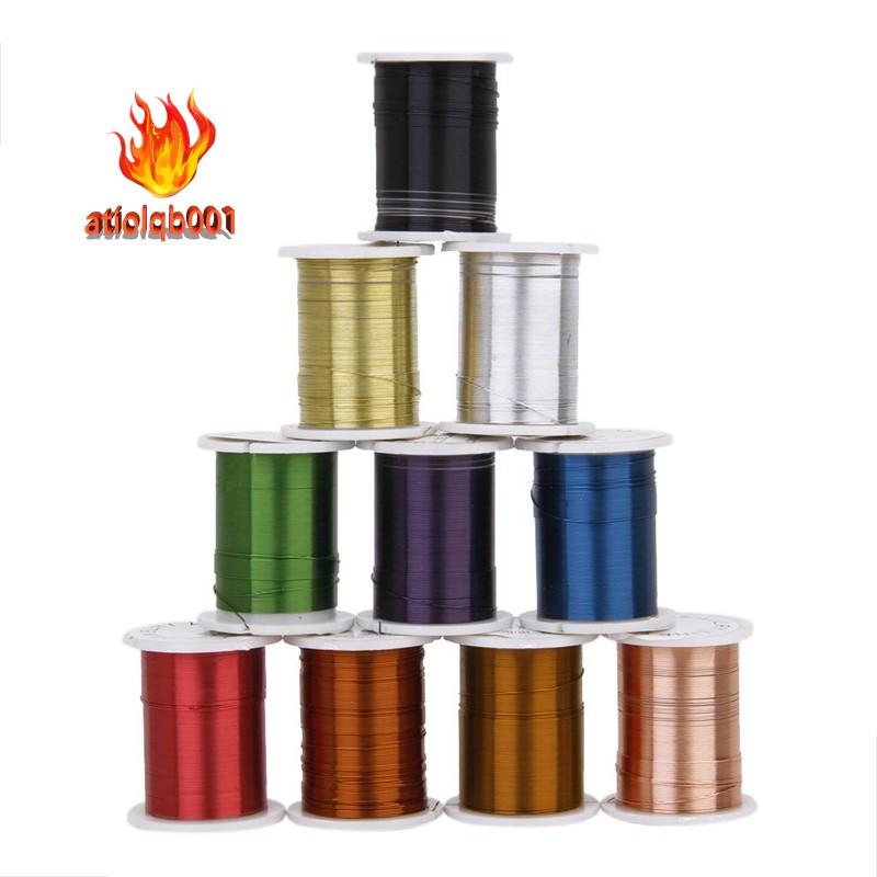 10 Rolls of Copper Wire Beading Thread Cord for DIY Jewellery Making Mixed Color---0.3mm