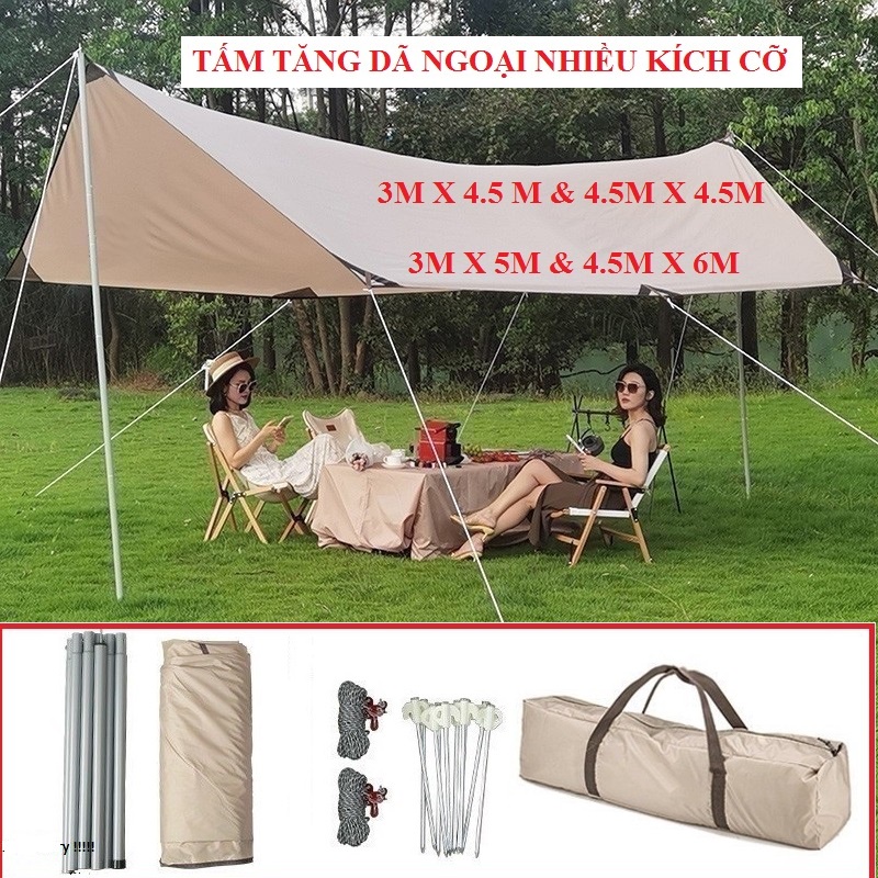 Tấm tăng lều tank bạt che nắng chống mưa bạt lót cắm trại dày nhiều kích thước và kiểu dáng mát mẻ
