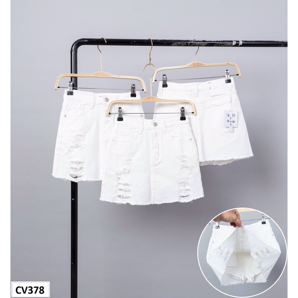 Chân váy ngắn kiểu rách co giãn có quần CV378