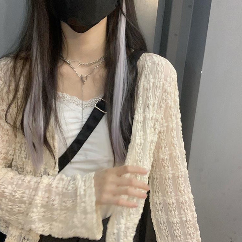 Áo Khoác Ren Cardigan Mỏng Mềm Chống Nắng Thời Trang Cho Nữ
