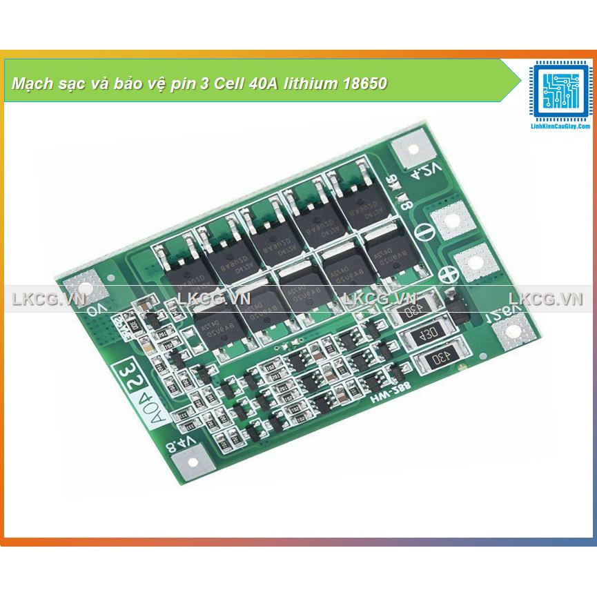 Mạch sạc và bảo vệ pin 3 Cell 40A lithium 18650