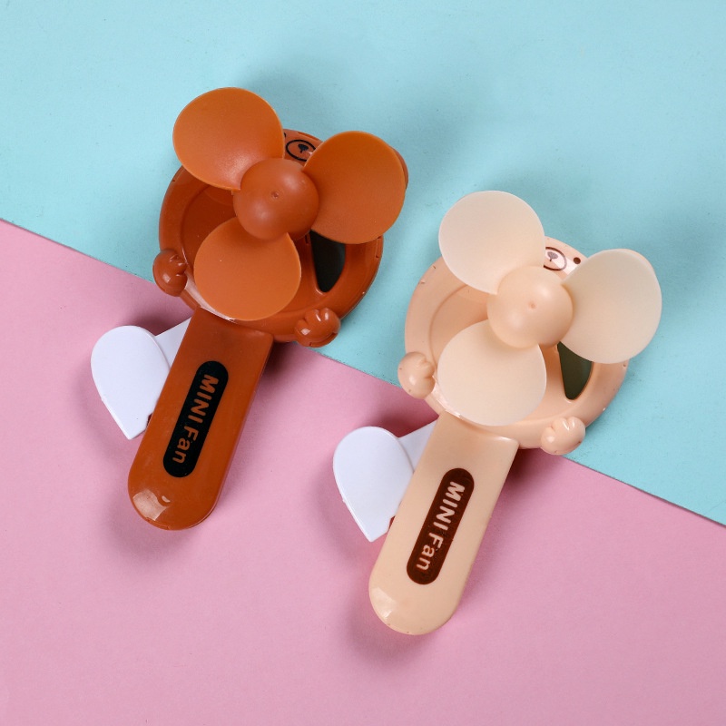 Quạt Cầm Tay Mini Dạng Nhấn Họa Tiết Hoạt Hình Sáng Tạo Dễ Thương Cho Trẻ Em