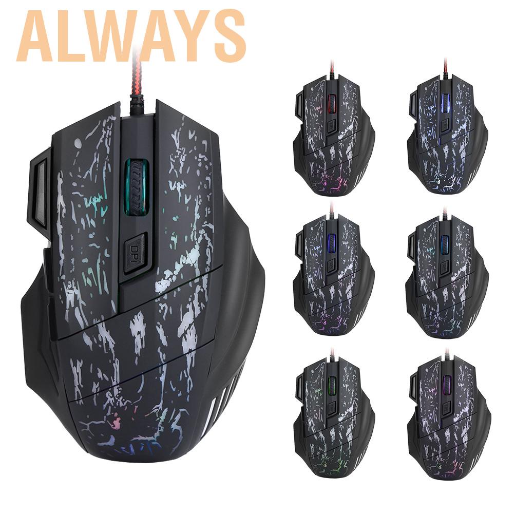 Chuột quang chơi game 7 nút bấm với đèn LED