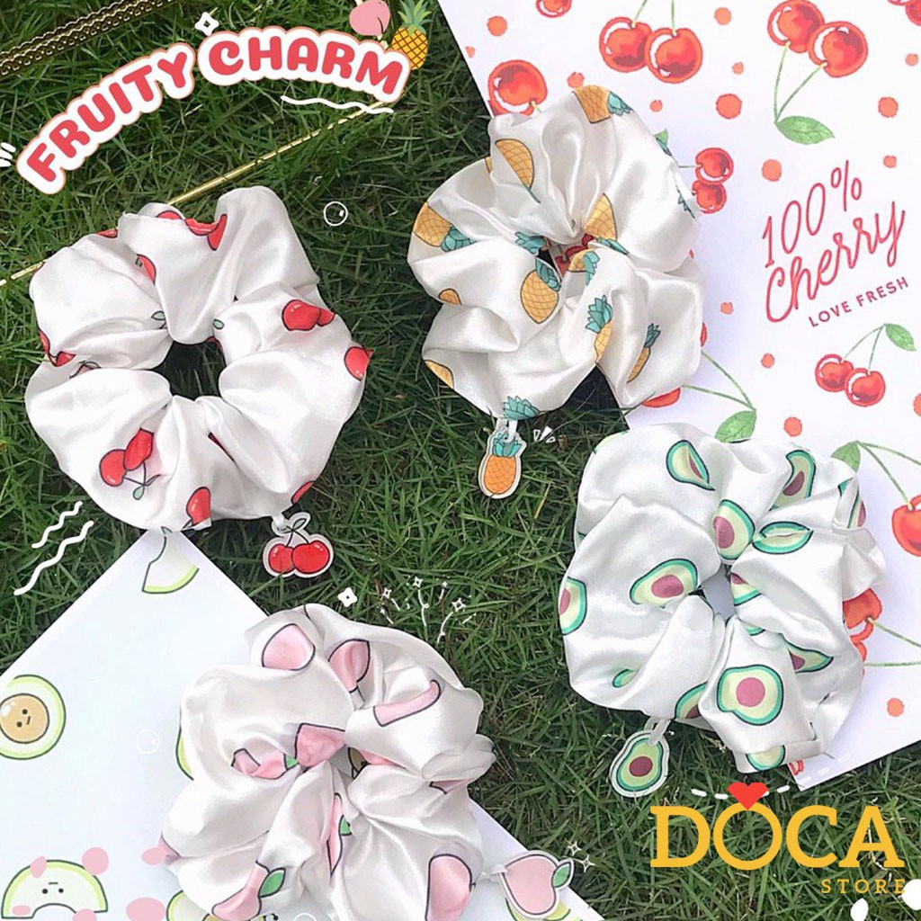 Cột tóc scrunchies vải FRUITY CHARM cute CT112