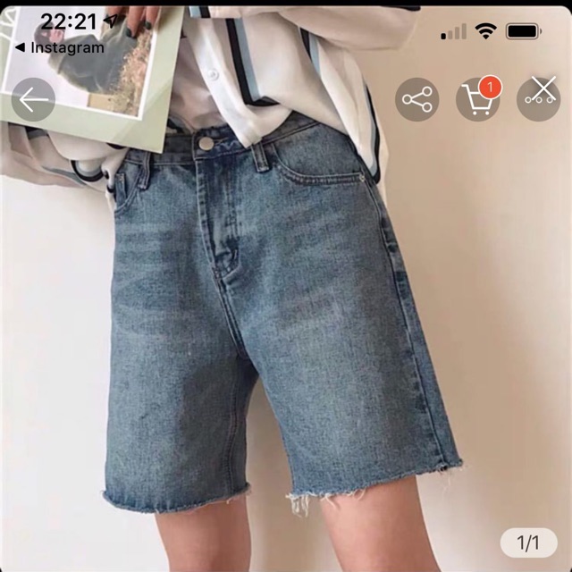 Quần Jeans Lửng Nữ Đen Trắng Co Giãn, Quần Ngố Jean Đùi Nữ Trơn Basic