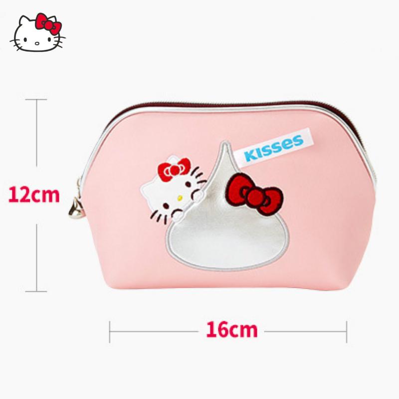 Túi Đựng Mỹ Phẩm / Khăn Giấy / Mỹ Phẩm Bằng Da Pu Cỡ Lớn Chống Thấm Nước In Họa Tiết Hello Kitty Dễ Thương