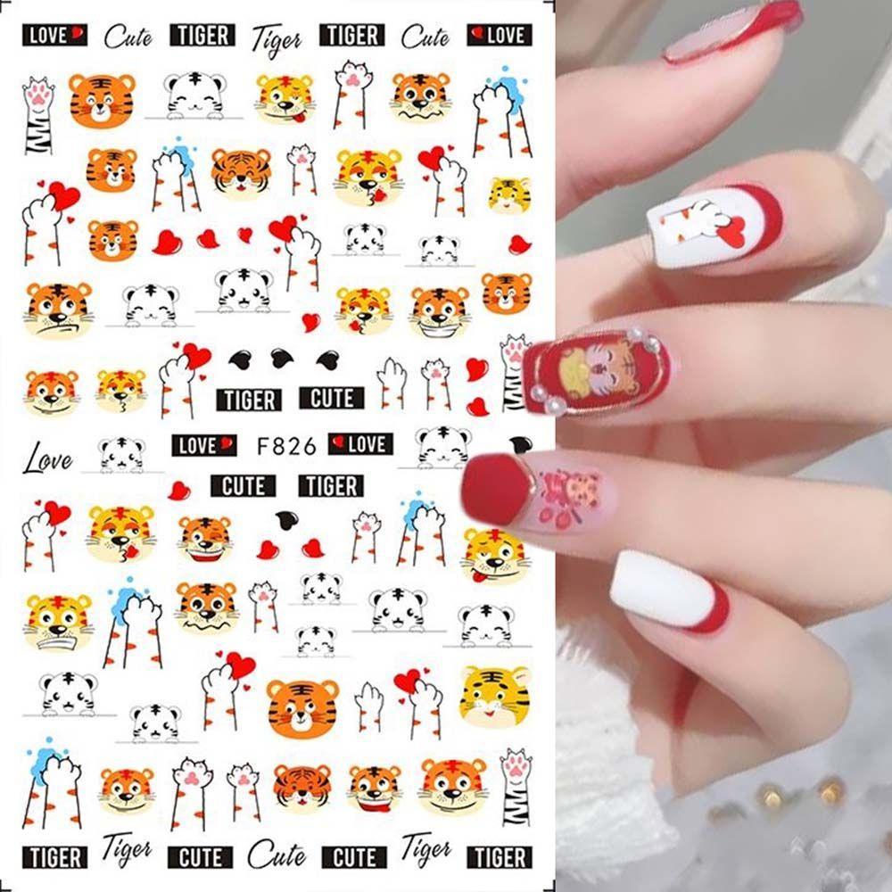 Đề Can Dán Trang Trí Móng Tay Hình Cô Gái Và Hoa Hồng Lãng Mạn DIY