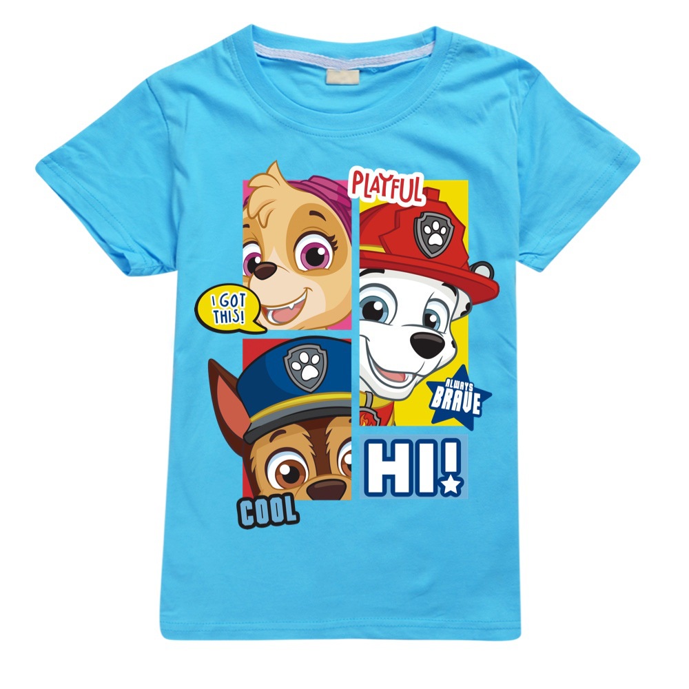 Áo thun cho bé trai in hình Paw patrol Đội chó cứu hộ dễ thương kute, chất liệu cotton mềm mịn thoáng mát NTShirt
