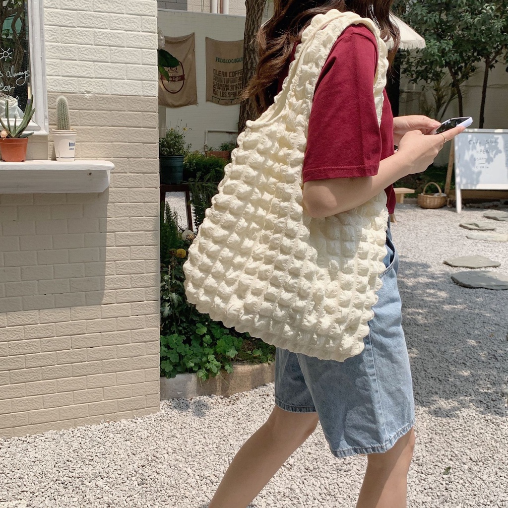 Túi Tote Đeo Vai Chất Liệu Cotton Mềm Thiết Kế Thời Trang Cho Nữ