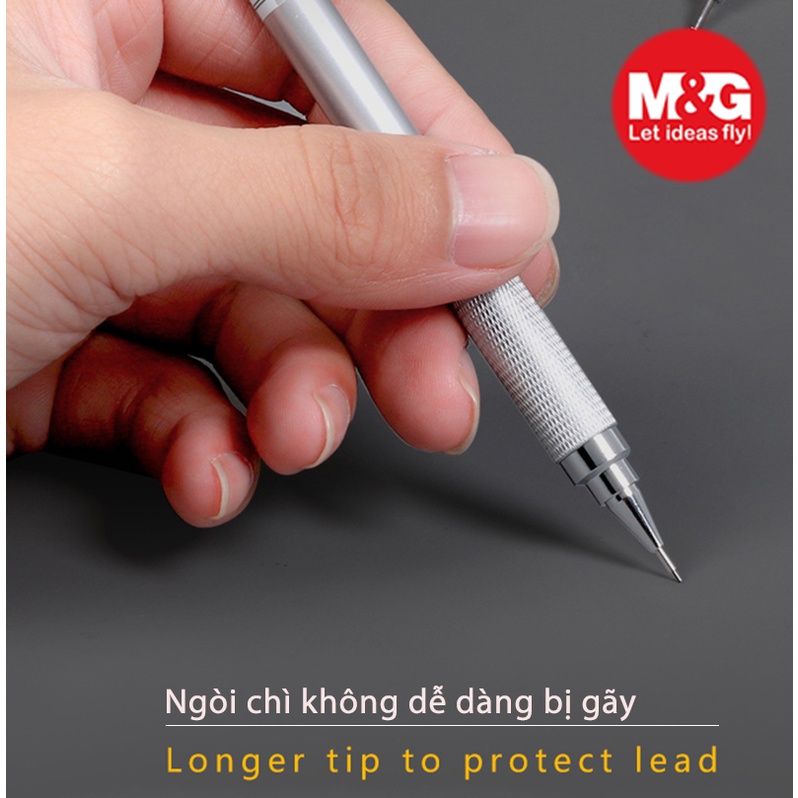 Bút chì kim kỹ thuật Drafting chuyên nghiệp AMPH7201 thân bút có tay cầm kim loại sản phẩm bút chì cơ cao cấp
