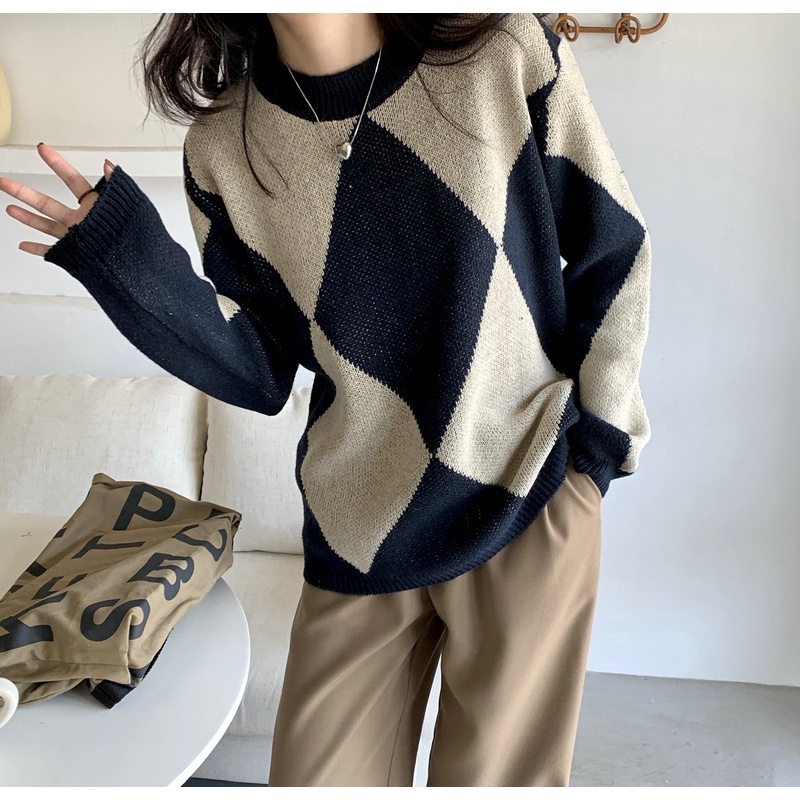 SUXI MỚI Áo sweater tay dài dáng rộng phong cách hàn quốc cho nữ