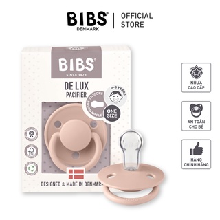 Ty Giả BIBS Delux Đan Mạch Núm Ngậm Tròn Cho Bé Chính Hãng Chất Liệu Silicone Mềm Mại