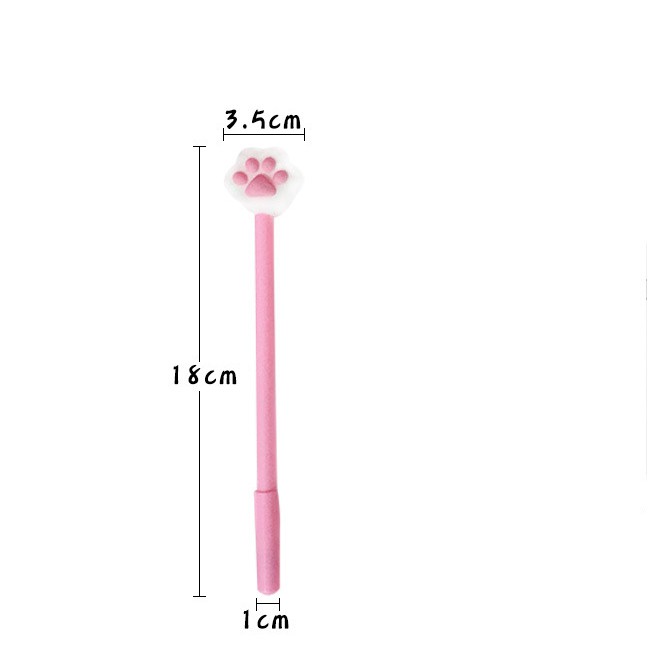 Bút Gel Mực Đen Ngòi 0.5mm Hình Chân Mèo Hồng Cute (1 cây)