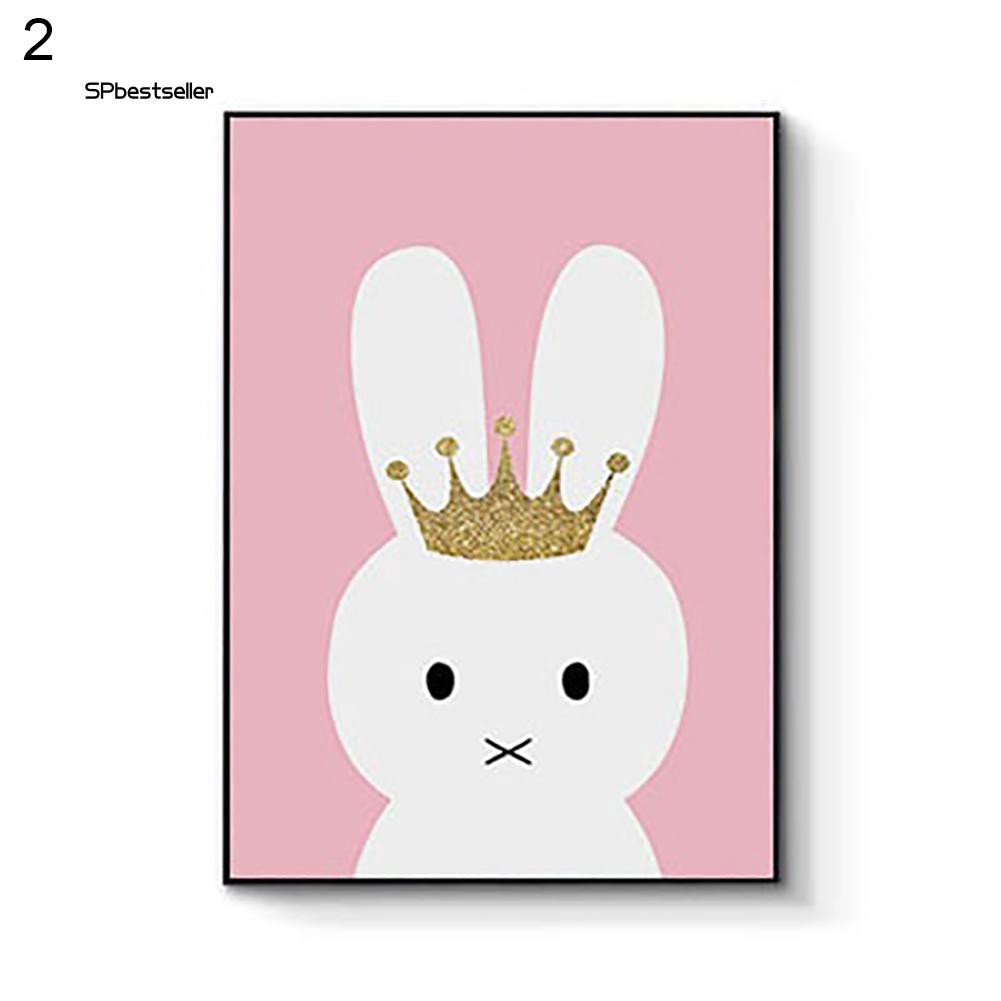 Tranh vải treo tường trang trí hình kỳ lân và thỏ đáng yêu độc đáo