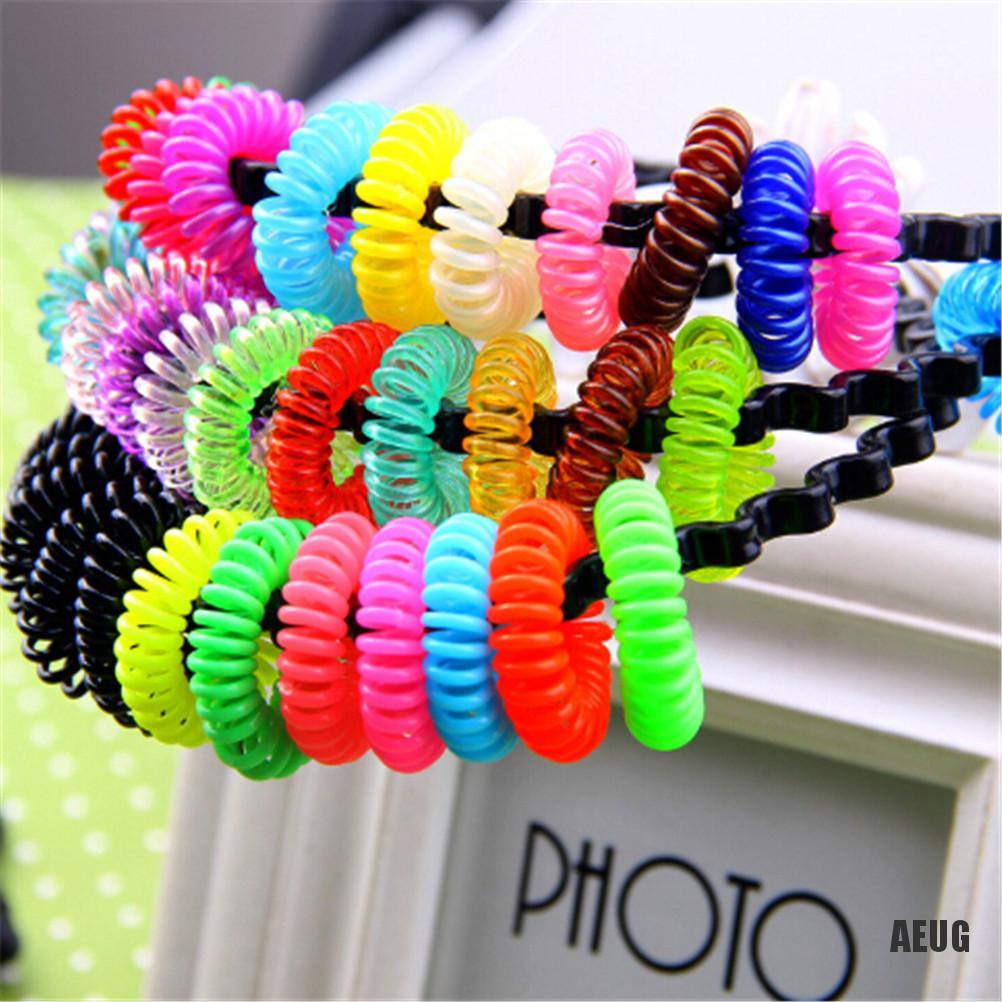 Bộ 10 Dây Cột Tóc Bằng Nhựa Dạng Xoắn Không Để Lại Dấu Vết