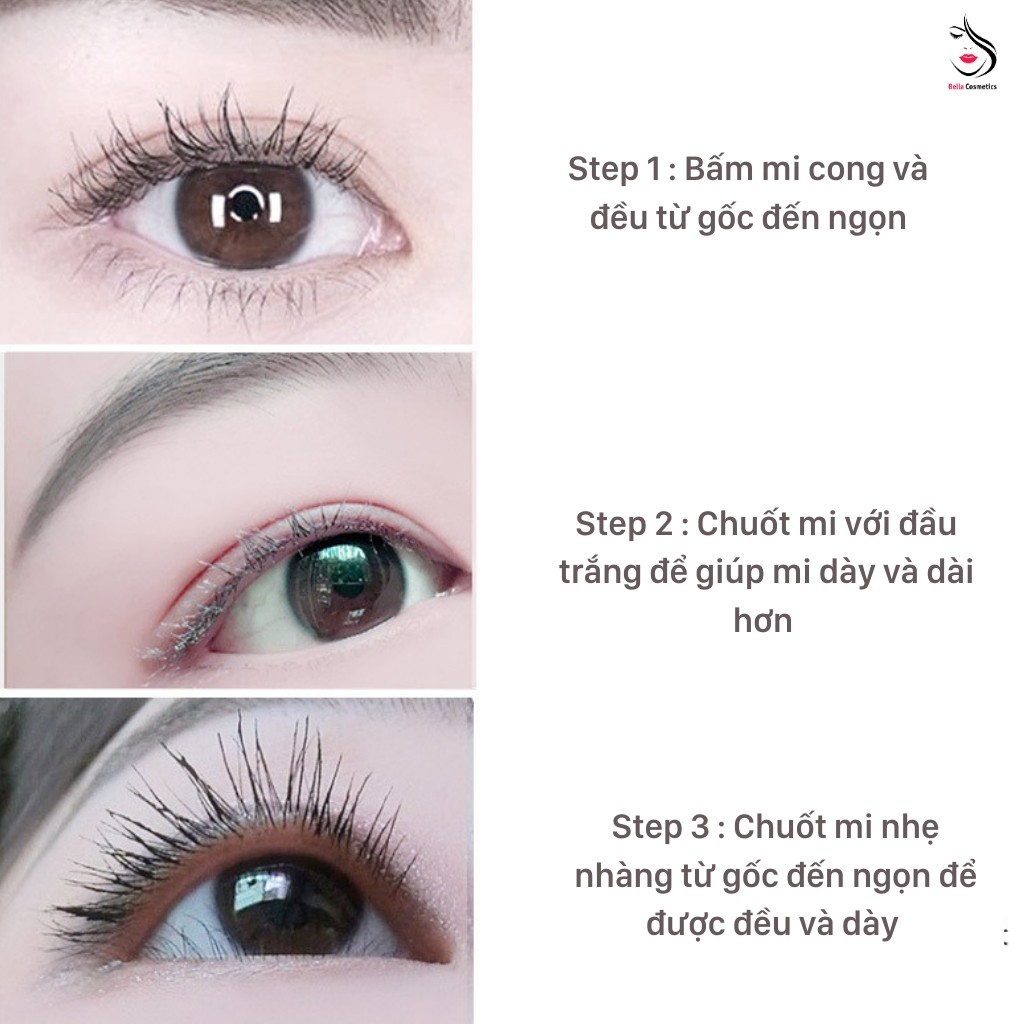 Mascara QIC 4D 2N1 Thiết Kế Hai Đầu Cọ Chống Nước Tự Nhiên