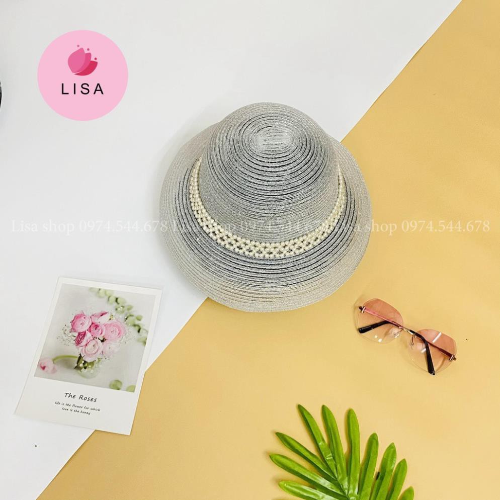 [FREESHIP- HÀNG CAO CẤP] Mũ cói, nón cói đi biển thời trang cao cấp, dáng chuông đèn lồng thả dáng cực đẹp Lisa, mẫu M4