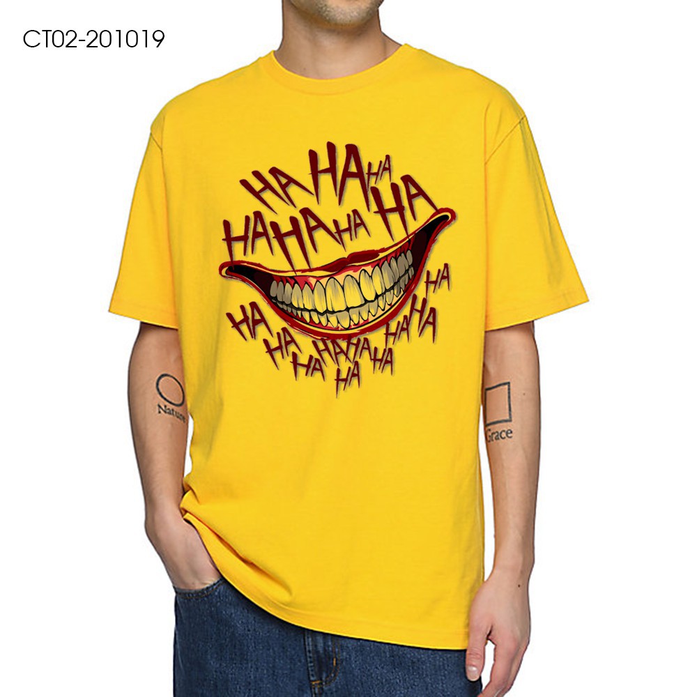 SALE- Áo Thun Nụ Cười Joker Hahaha Halloween Killer Films - áo siêu HOT