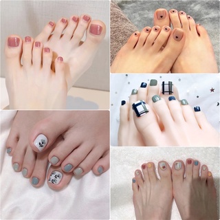 Set 24 móng chân giả màu trắng nhiều kiểu